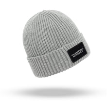 Load image into Gallery viewer, The Champion Mindset Box Cuffed Beanie | Light Grey/Black