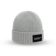 Load image into Gallery viewer, The Champion Mindset Box Cuffed Beanie | Light Grey/Black