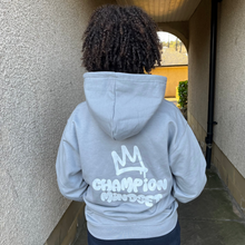Load image into Gallery viewer, Kids Graffiti Crown Hoodie | Platinum Grey