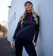 Load image into Gallery viewer, Champion Mindset Long Sleeve Performance 1/4 Zip -| Black / Red - Women's