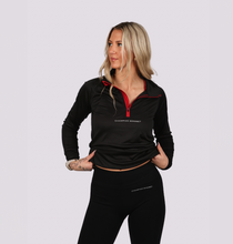 Load image into Gallery viewer, Champion Mindset Long Sleeve Performance 1/4 Zip -| Black / Red - Women's
