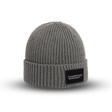 Load image into Gallery viewer, The Champion Mindset Box Cuffed Beanie | Graphite Grey/Black