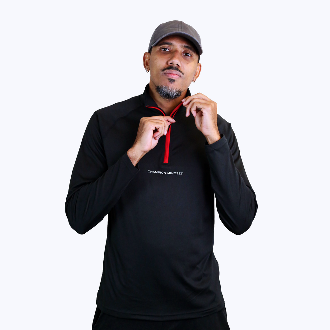 Champion Mindset Long Sleeve Performance 1/4 Zip - Black / Red