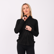 Load image into Gallery viewer, Champion Mindset Long Sleeve Performance 1/4 Zip | Black / Black
